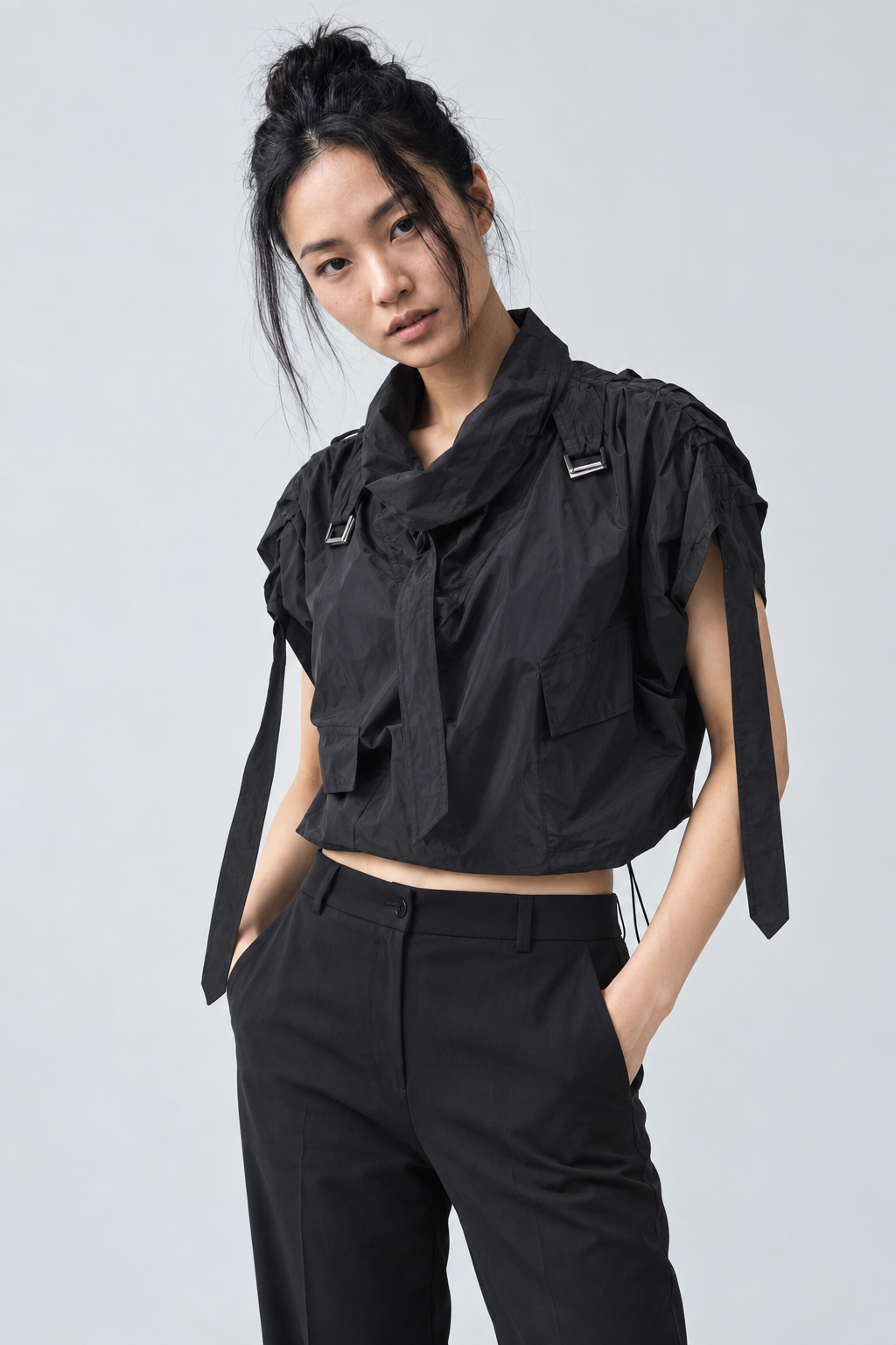 RECON Teknik Crop Üst - siyah teknik crop üst - IMBUE - color:BLK