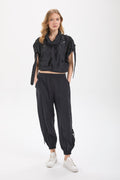Kadın siyah bluz – RECON Teknik Crop Top | IMBUE color:siyah