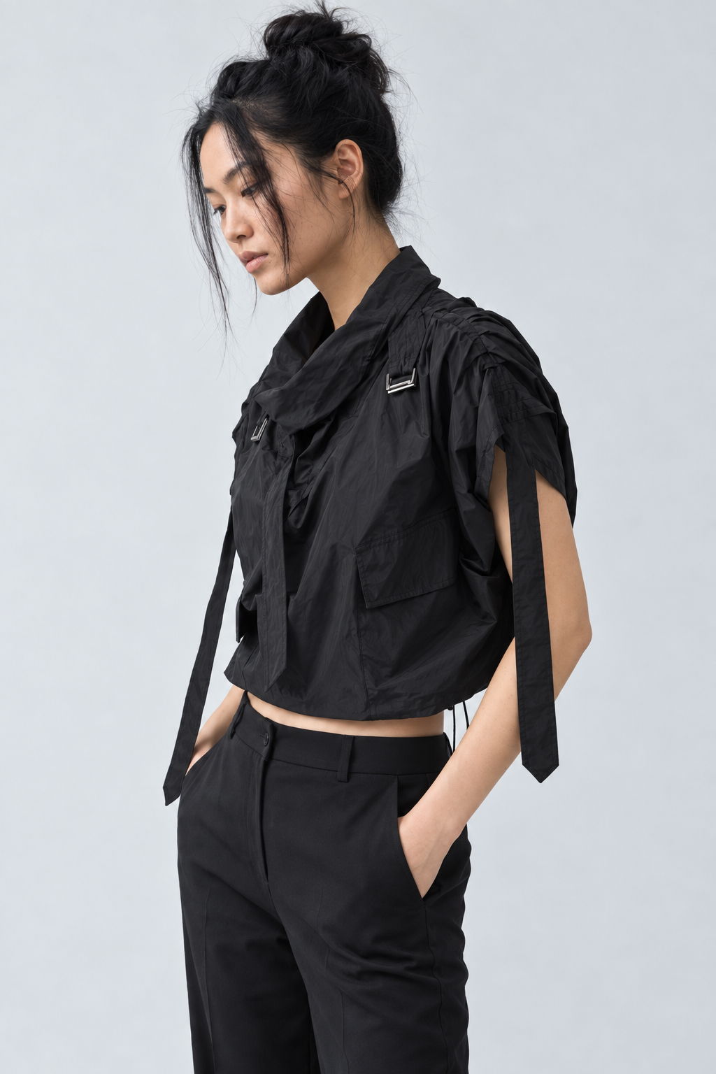 RECON Teknik Crop Üst - siyah teknik crop üst - IMBUE - color:BLK
