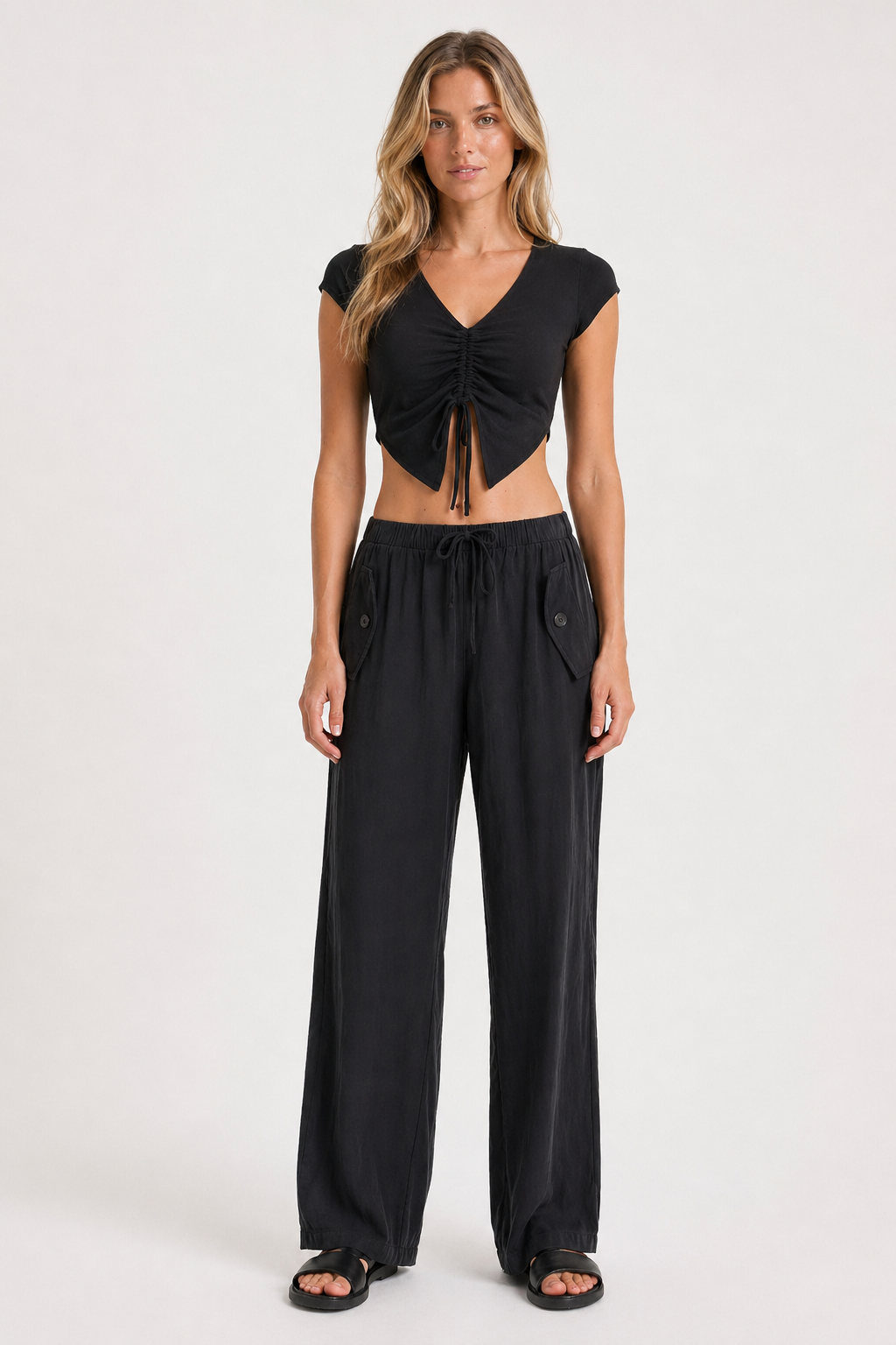 ZETA Büzgülü Detay Crop Top