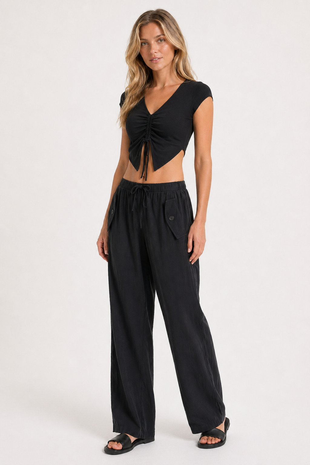 ZETA Büzgülü Detay Crop Top