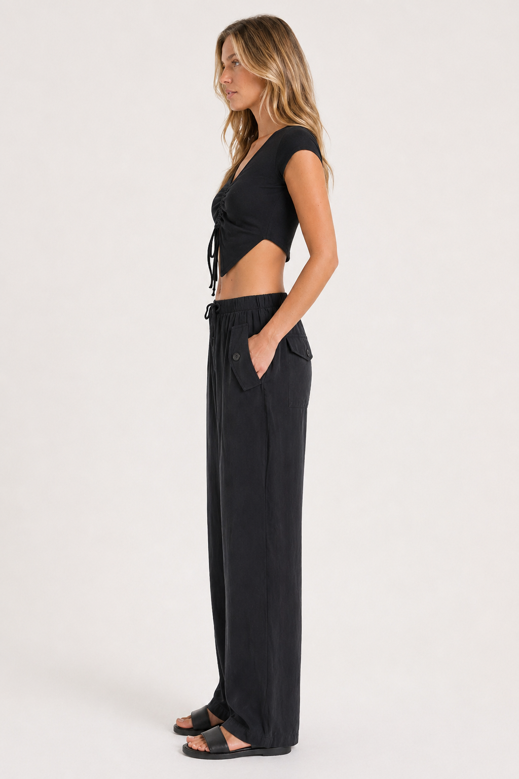 ZETA Büzgülü Detay Crop Top