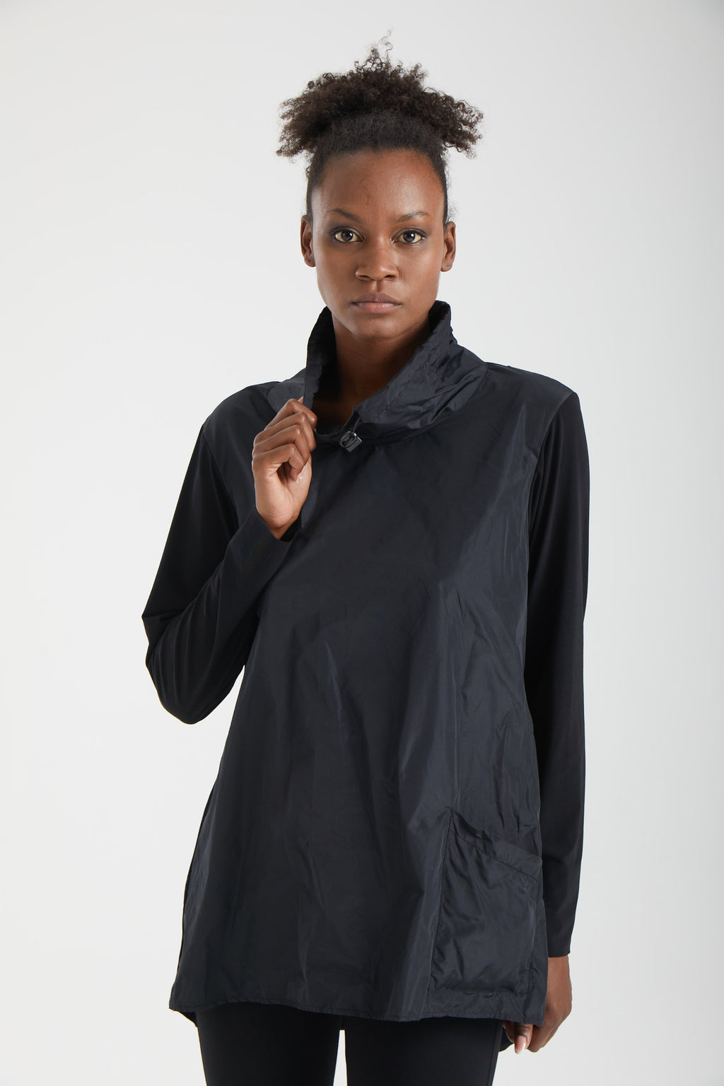 Kadın siyah tunik – AEGIS Kepçe Yaka Tunik | IMBUE color:siyah