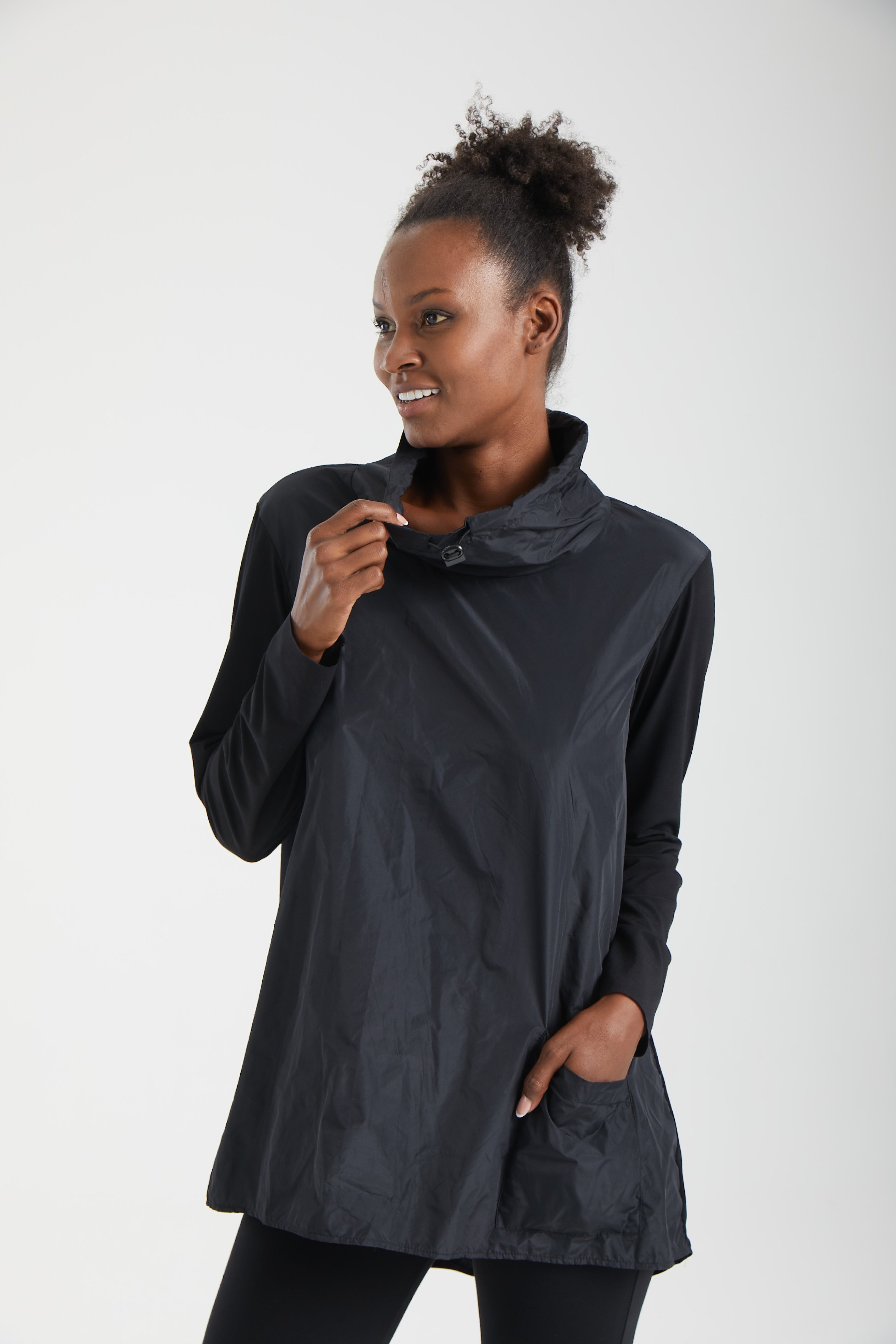 Kadın siyah tunik – AEGIS Kepçe Yaka Tunik | IMBUE color:siyah