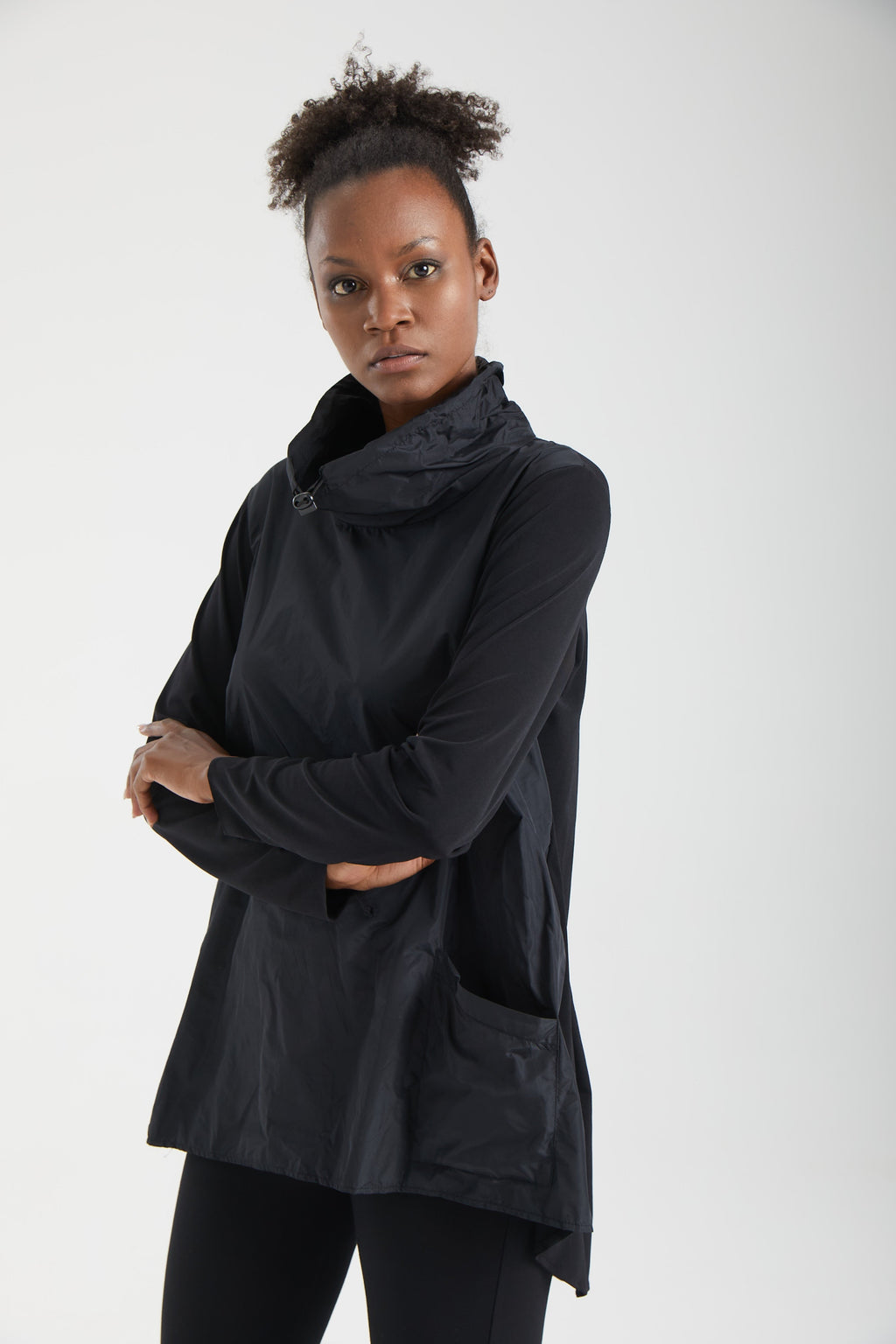 Kadın siyah tunik – AEGIS Kepçe Yaka Tunik | IMBUE color:siyah