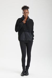 Kadın siyah sweatshirt – MATRIX Dokulu Kapüşonlu Sweatshirt | IMBUE color:siyah