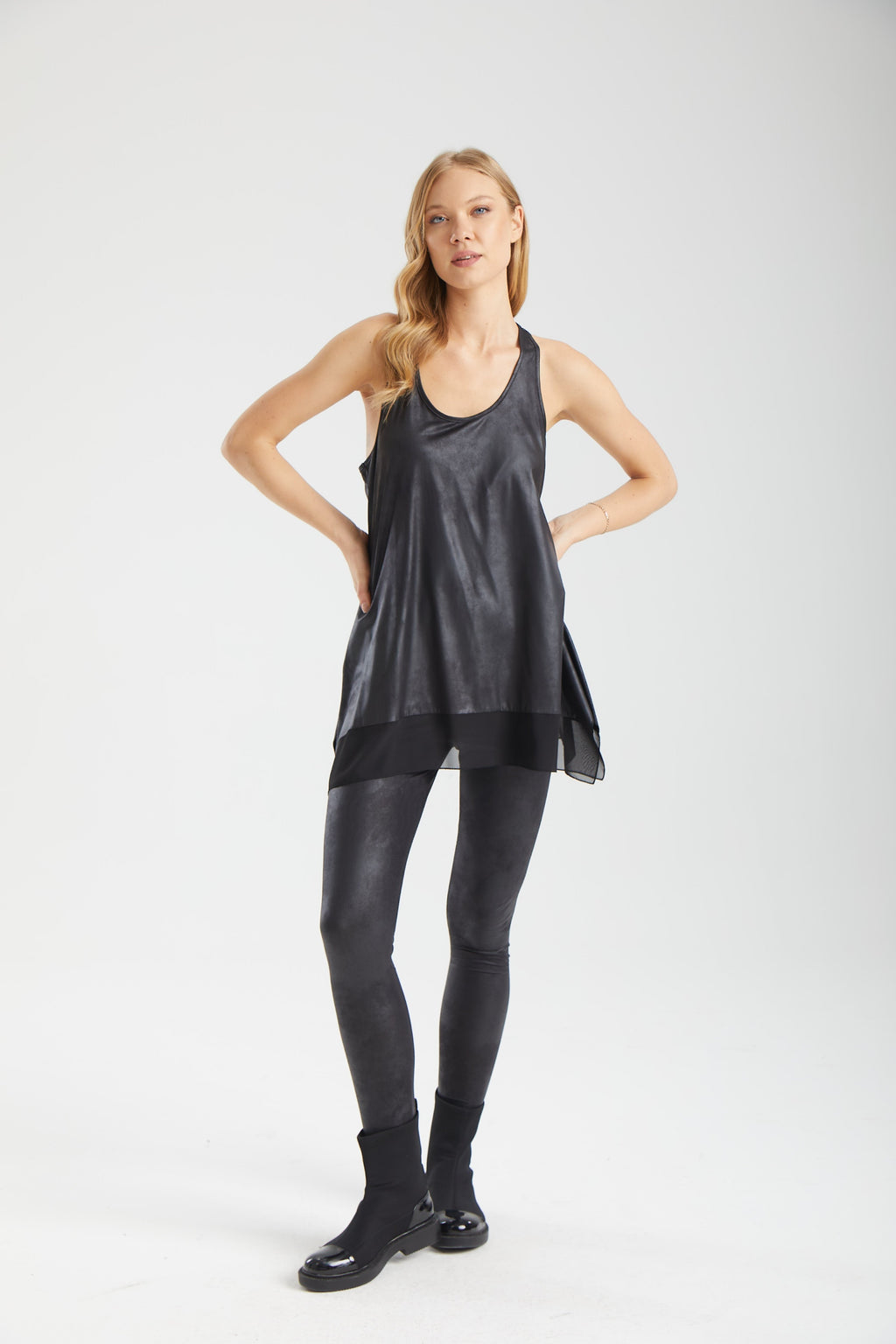 Kadın siyah tunik – FLUX Likit Dokulu Tunik | IMBUE color:siyah