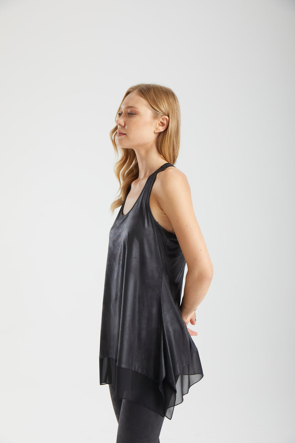 Kadın siyah tunik – FLUX Likit Dokulu Tunik | IMBUE color:siyah