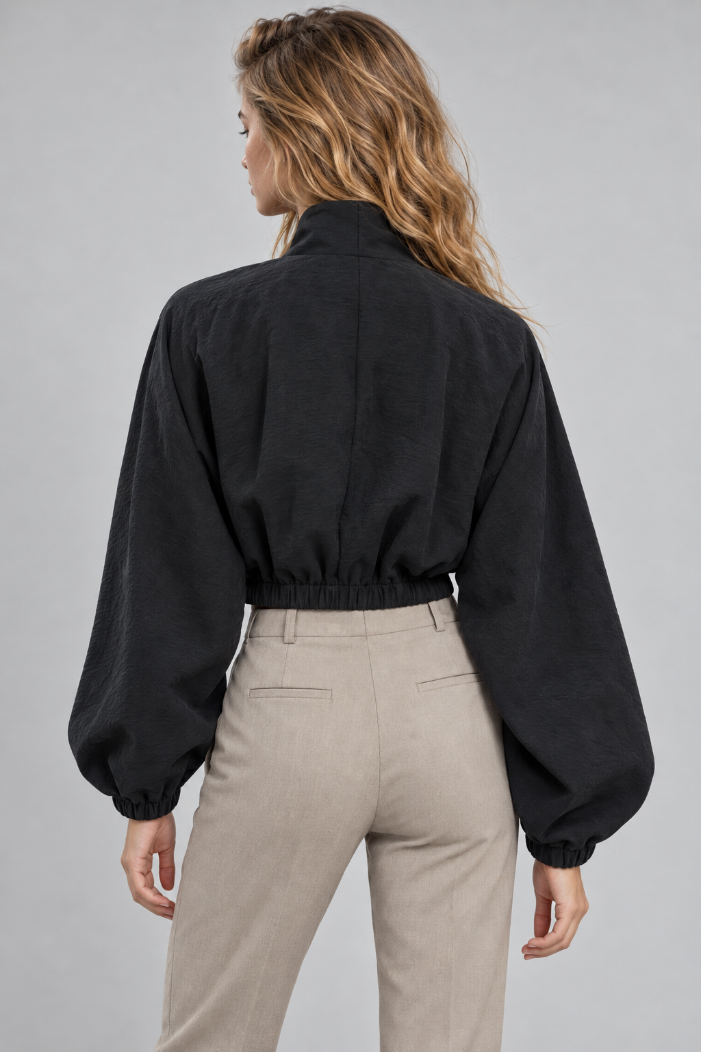 VERA Şal Yaka Kruvaze Crop Bluz - siyah şal yaka kruvaze crop bluz - IMBUE - [color:siyah]