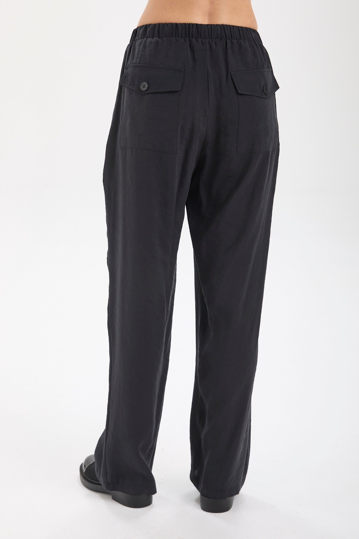 Kadın siyah pantolon – KAI Geniş Paça Pantolon | IMBUE color:siyah