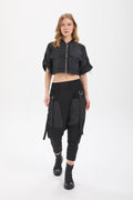 Kadın siyah pantolon – STRATA Katmanlı Şalvar Pantolon | IMBUE color:siyah