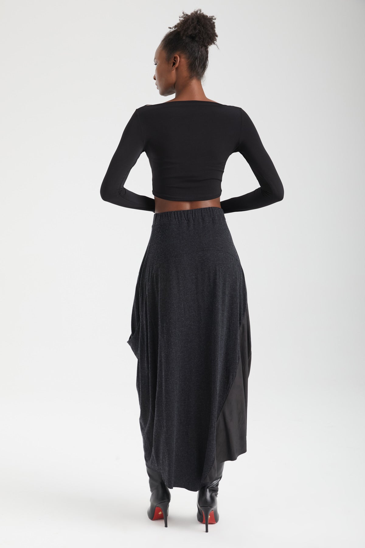 Kadın siyah etek – JUNO Teknik Etek | IMBUE color:siyah