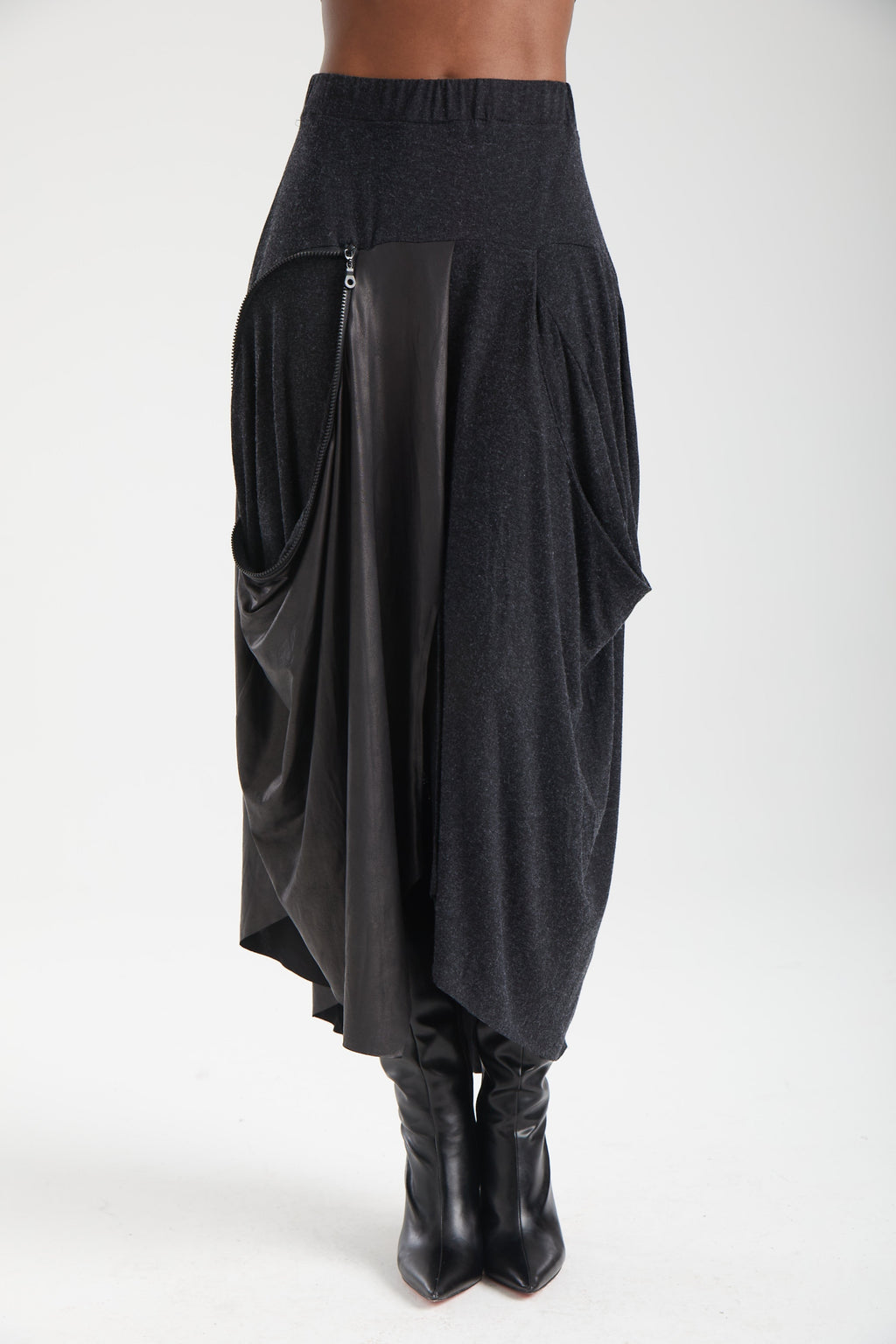 Kadın siyah etek – JUNO Teknik Etek | IMBUE color:siyah