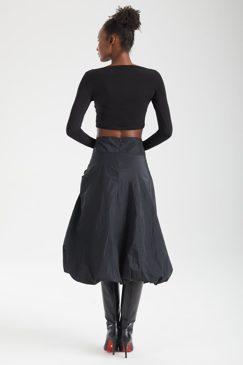 Kadın siyah etek – FLORA Rozet Etek | IMBUE color:siyah