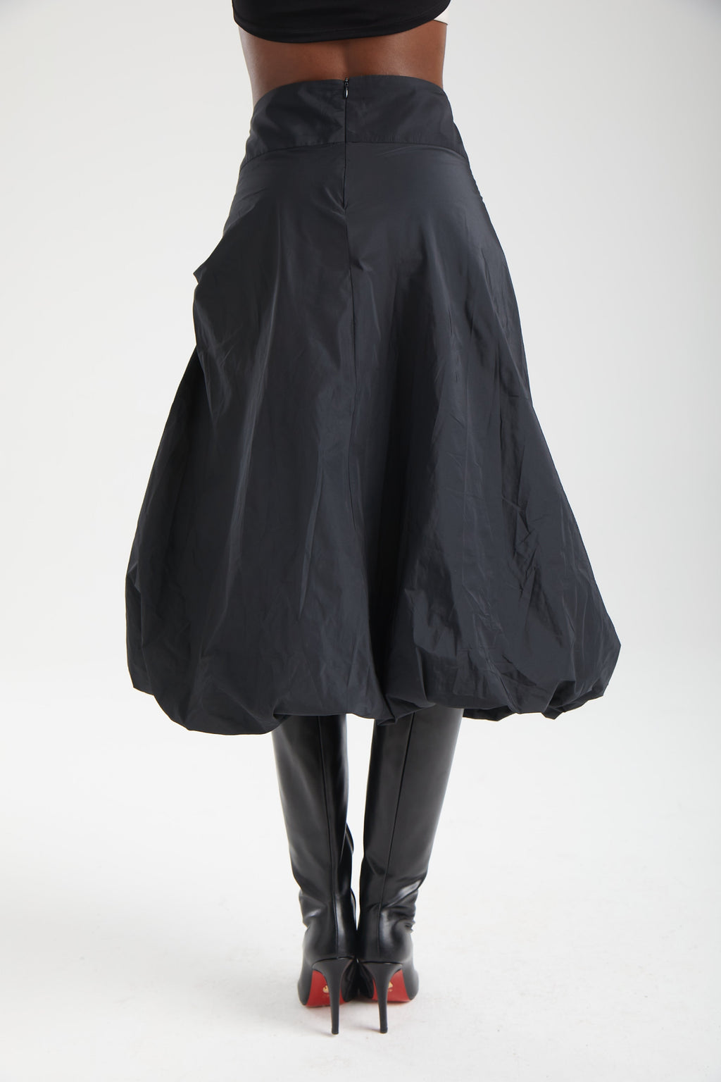 Kadın siyah etek – FLORA Rozet Etek | IMBUE color:siyah