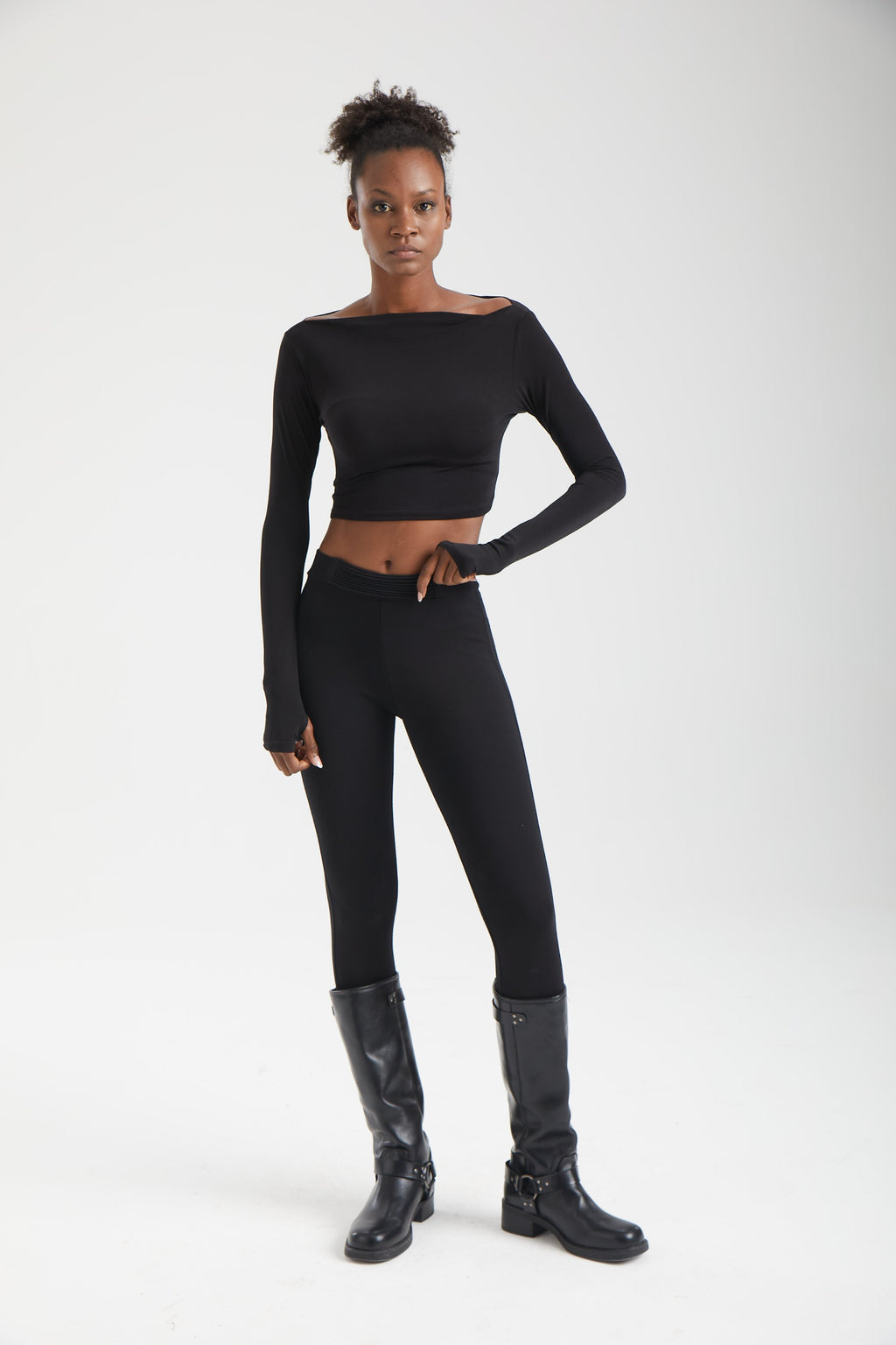 Kadın siyah tayt – LEXA Ponte Dar Paça Pantolon | IMBUE color:siyah