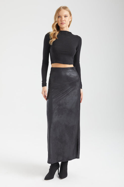 Kadın siyah etek – AXIS Vegan Deri Maxi Etek | IMBUE color:siyah