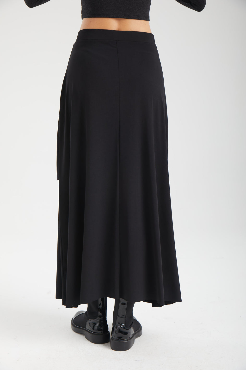 Kadın siyah etek – ZEN Asimetrik Panelli Maxi Etek | IMBUE color:siyah