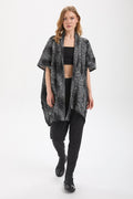Kadın siyah kimono & kaftan – ZOLA Grafik Kimono | IMBUE color:siyah
