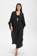 Kadın siyah kimono & kaftan – LUMA Akışkan Kimono | IMBUE [color:siyah]