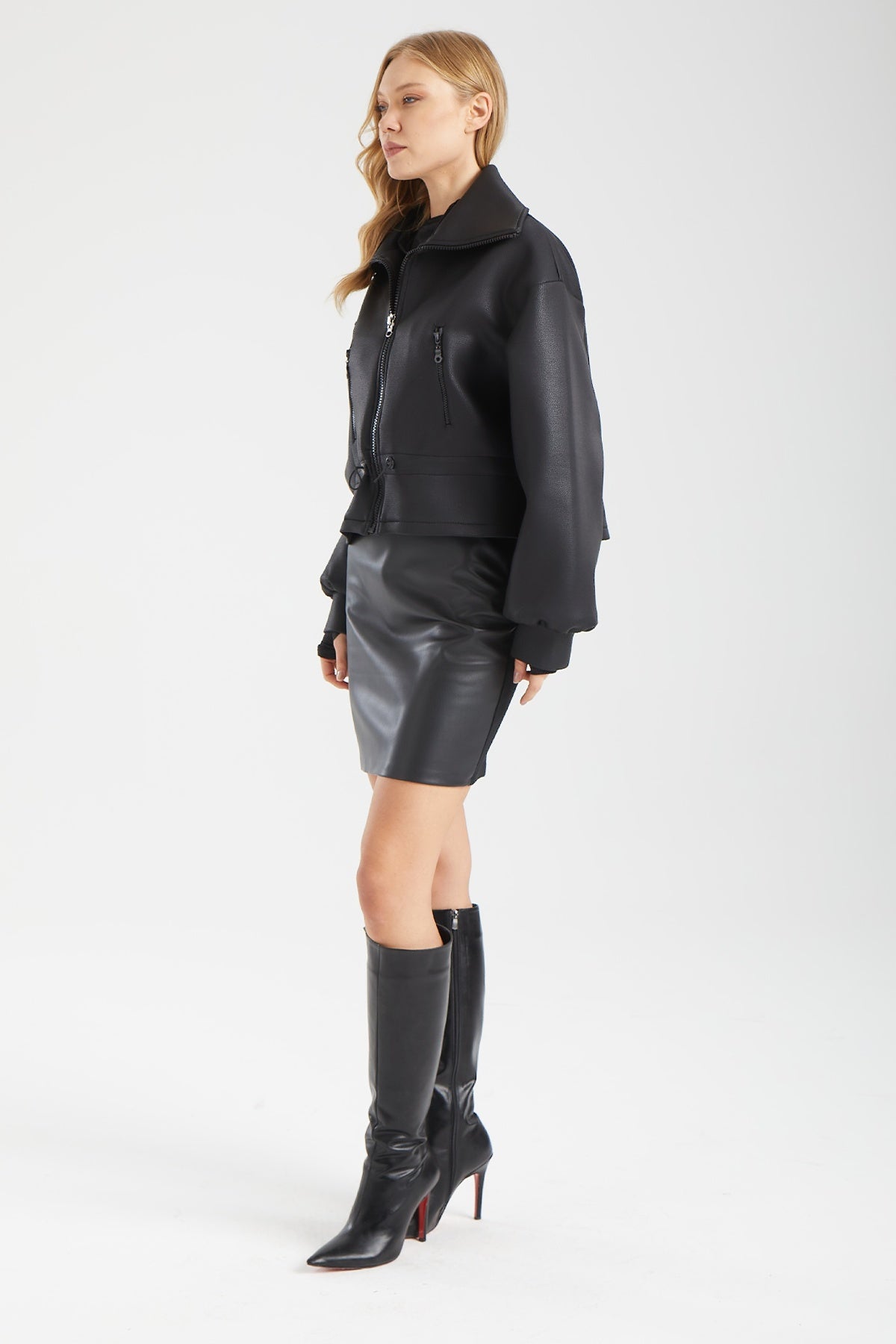 Kadın siyah ceket – RAVEN Moto Ceket | IMBUE color:siyah