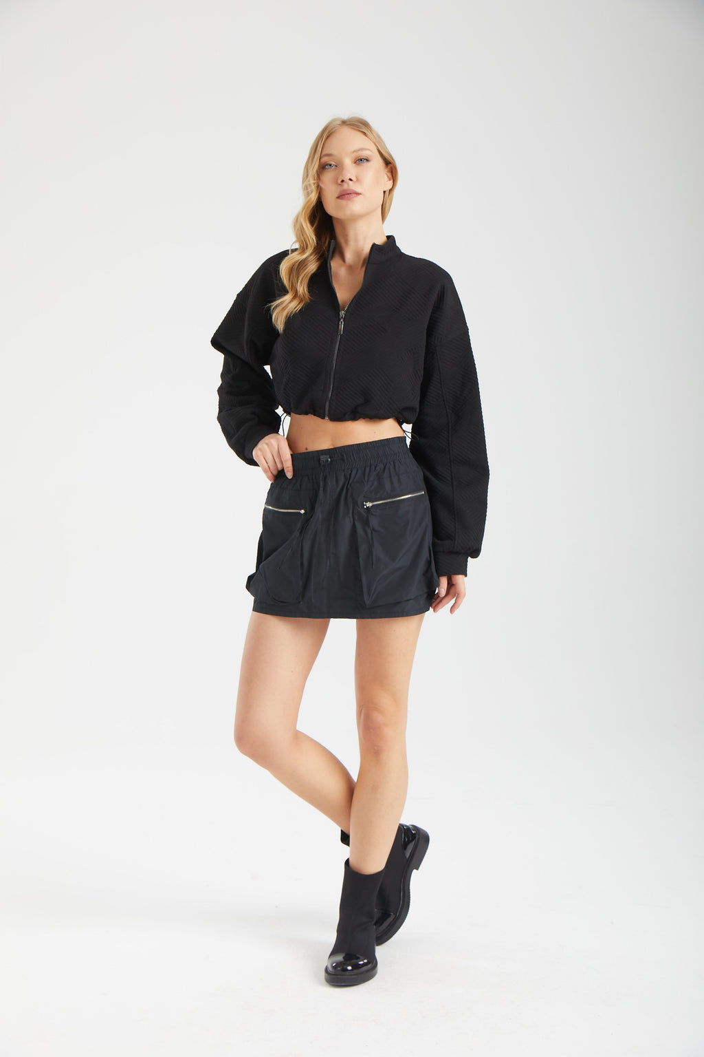 Kadın siyah ceket – KIRA Yapısal Bomber Ceket | IMBUE color:siyah