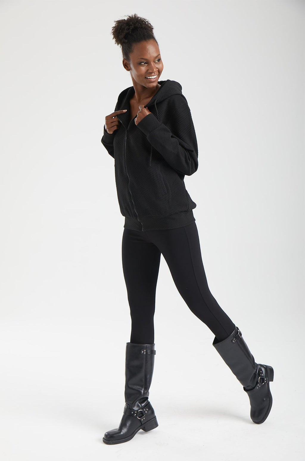 Kadın siyah ceket – LUNA Yapısal Dokulu Ceket | IMBUE color:siyah