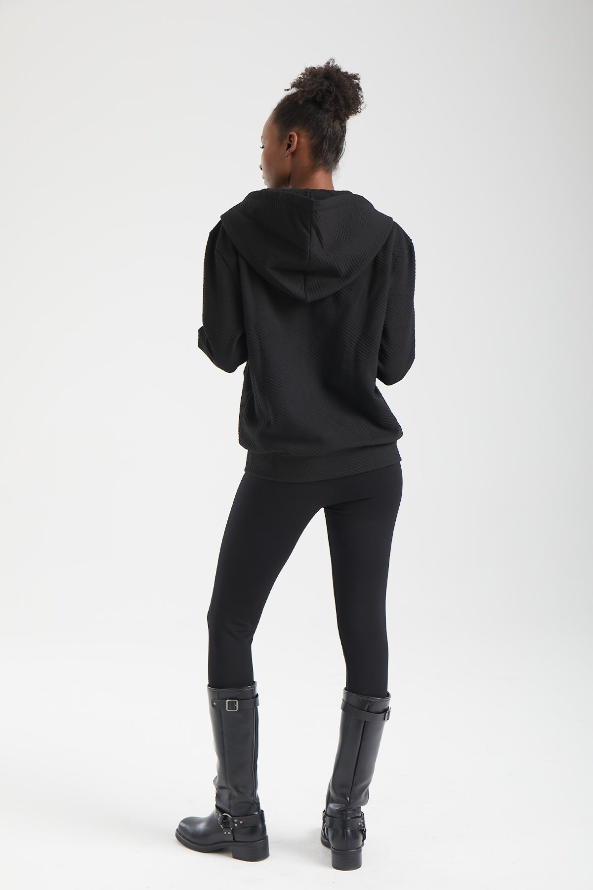 Kadın siyah ceket – LUNA Yapısal Dokulu Ceket | IMBUE color:siyah