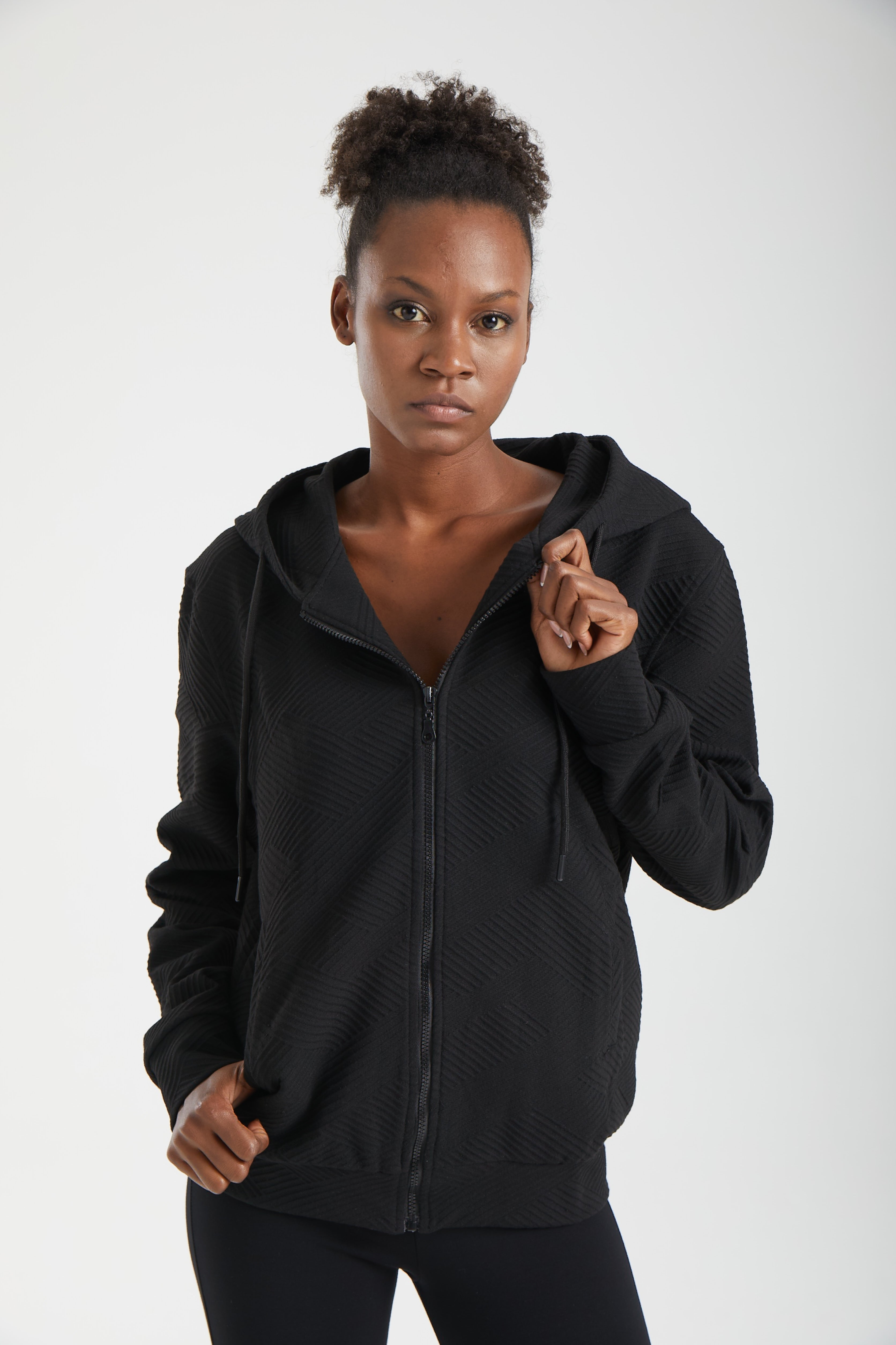 Kadın siyah ceket – LUNA Yapısal Dokulu Ceket | IMBUE color:siyah