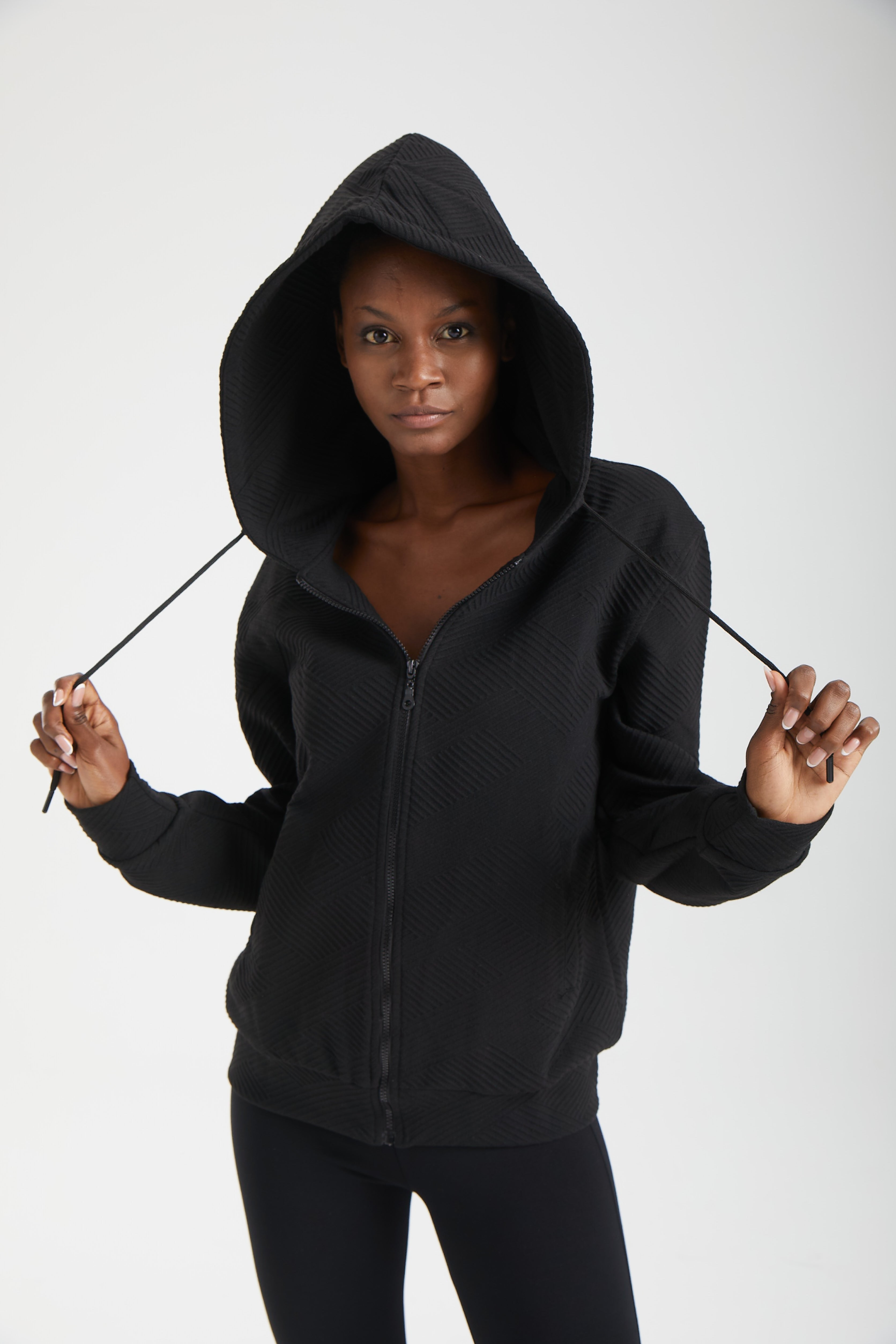 Kadın siyah ceket – LUNA Yapısal Dokulu Ceket | IMBUE color:siyah