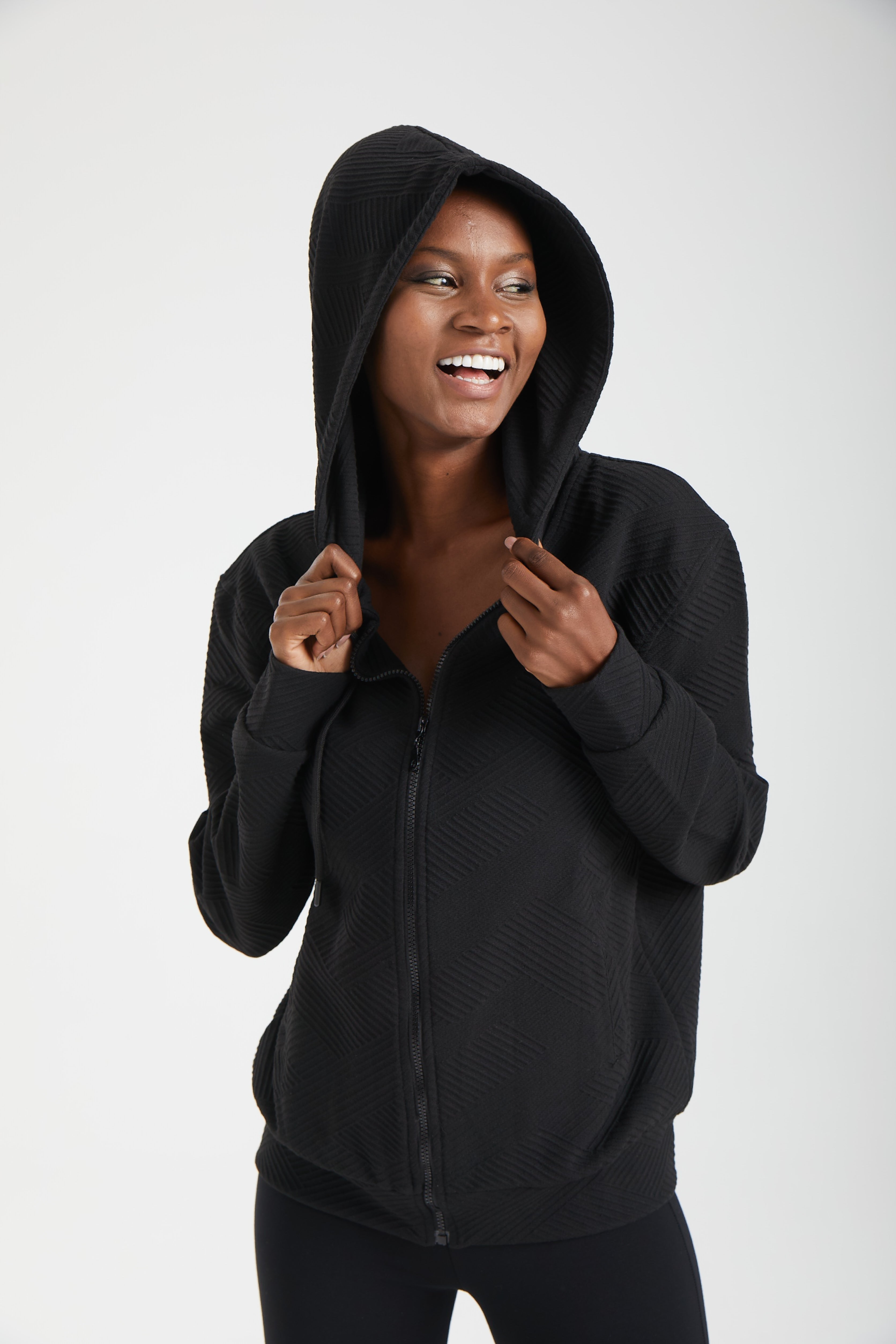 Kadın siyah ceket – LUNA Yapısal Dokulu Ceket | IMBUE color:siyah