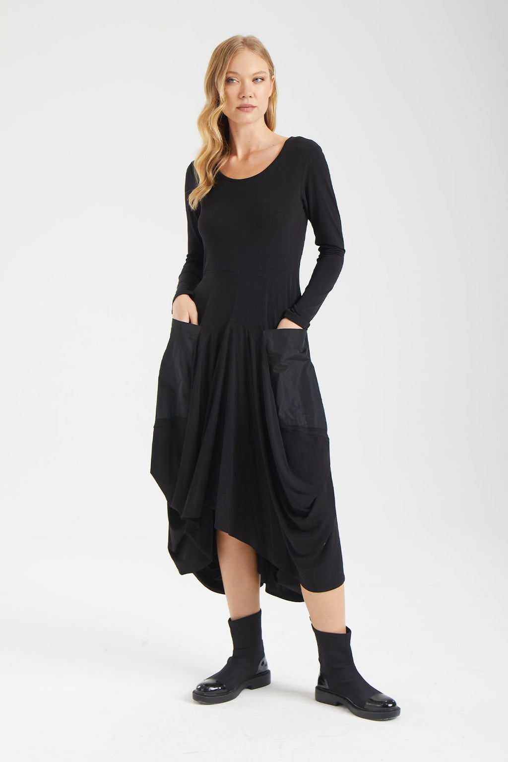 Kadın siyah elbise – CALLA Cepli Elbise | IMBUE color:siyah
