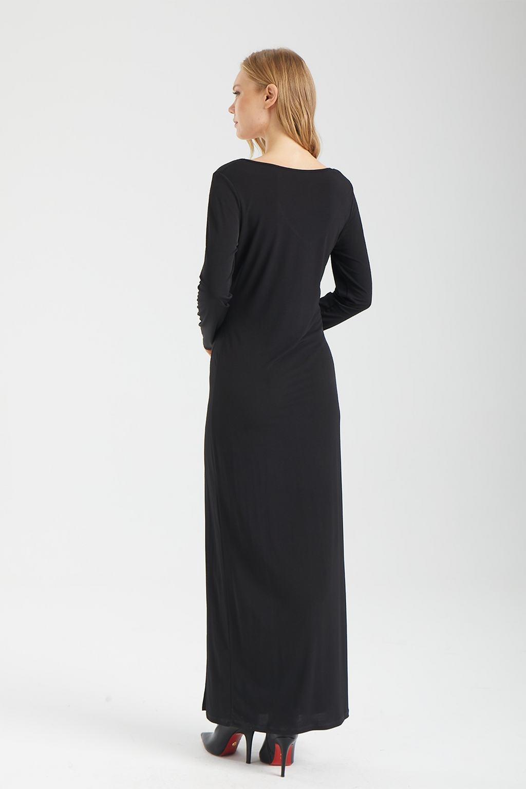 Kadın siyah elbise – AXELLE Konturlu Maxi Elbise | IMBUE [color:siyah]