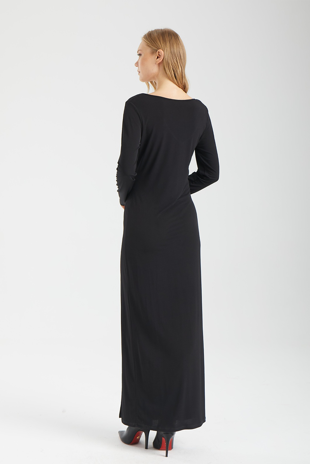 Kadın siyah elbise – AXELLE Konturlu Maxi Elbise | IMBUE [color:siyah]