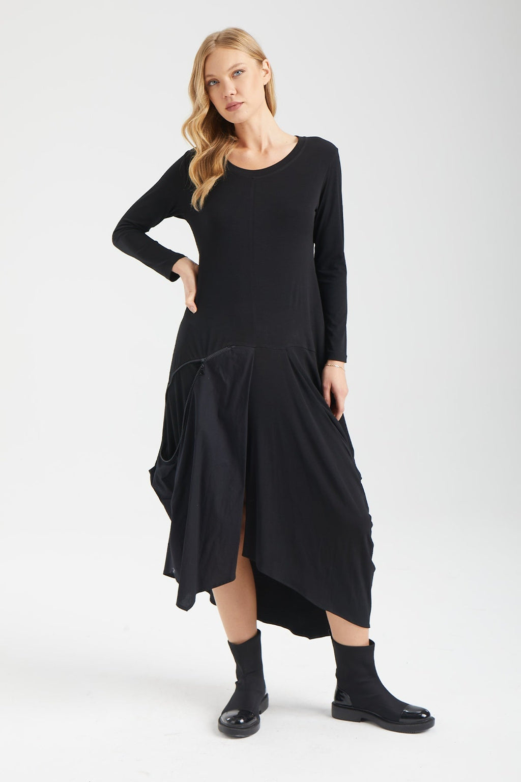 Kadın siyah elbise – LYRA Teknik Elbise | IMBUE color:siyah