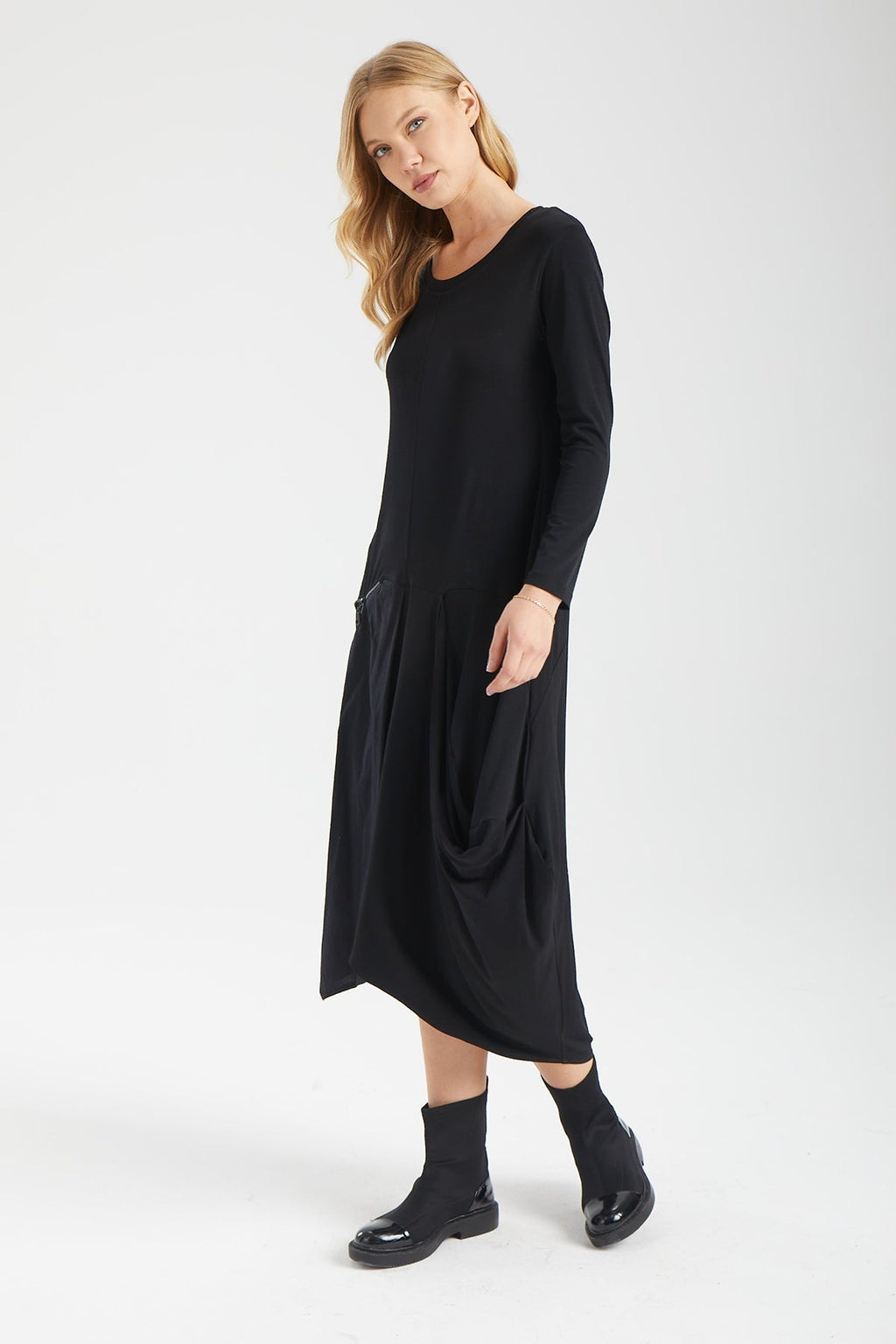 Kadın siyah elbise – LYRA Teknik Elbise | IMBUE color:siyah