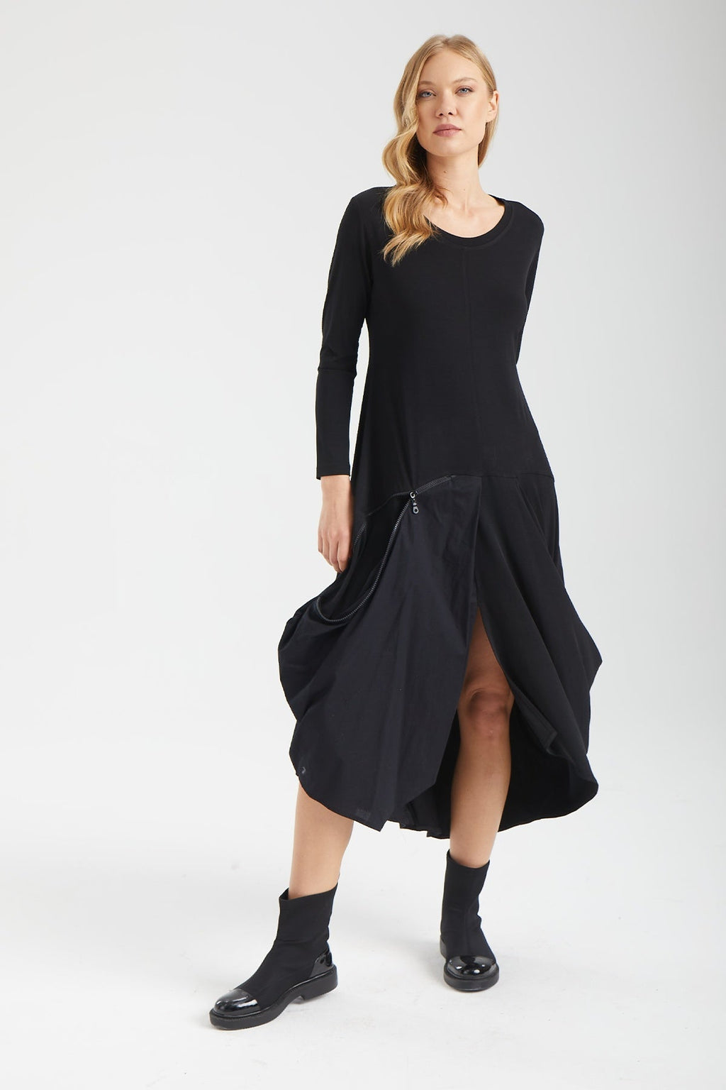 Kadın siyah elbise – LYRA Teknik Elbise | IMBUE color:siyah