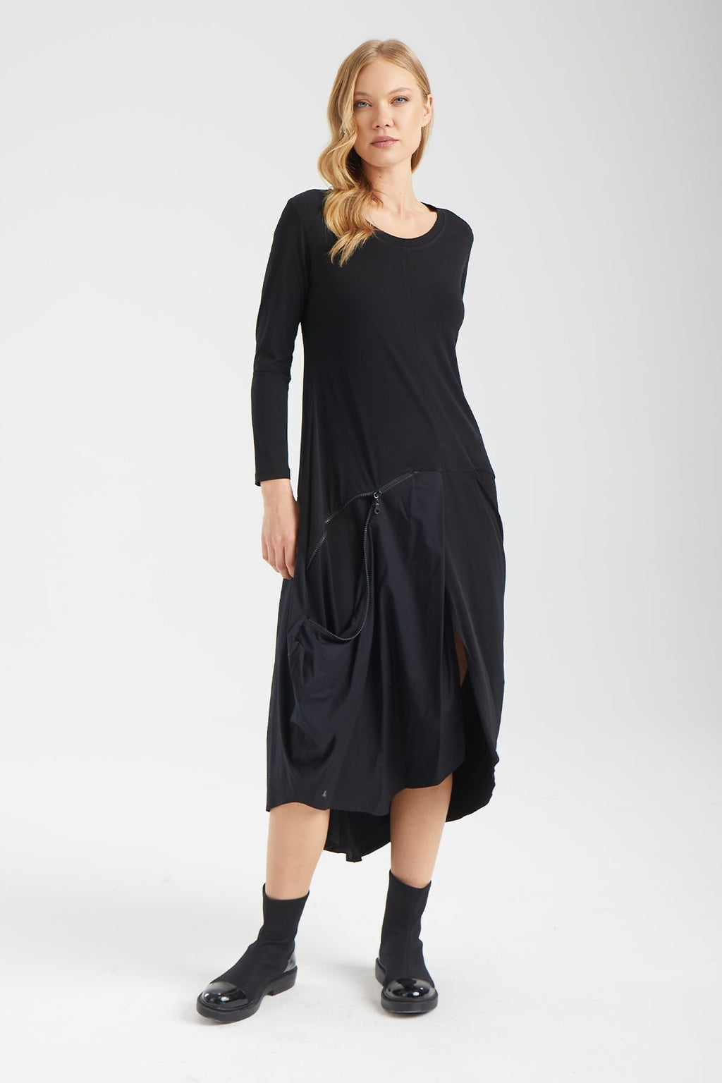 Kadın siyah elbise – LYRA Teknik Elbise | IMBUE color:siyah
