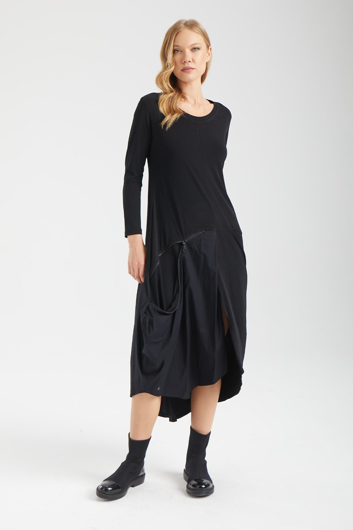 Kadın siyah elbise – LYRA Teknik Elbise | IMBUE color:siyah
