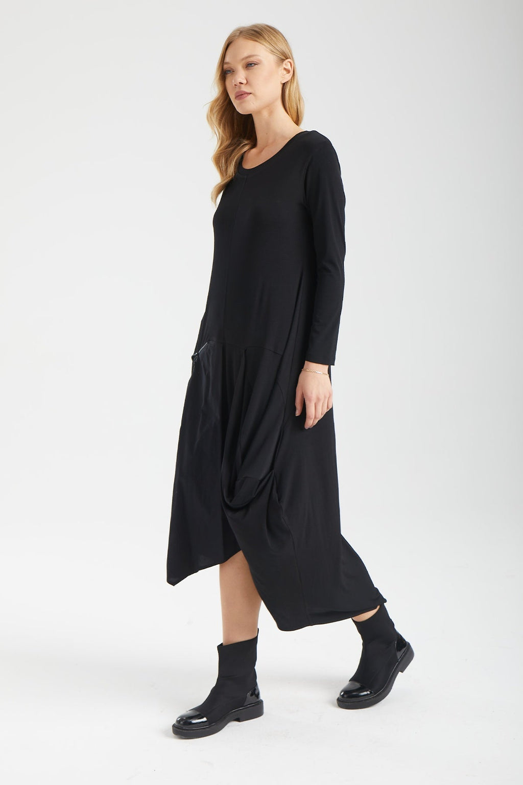Kadın siyah elbise – LYRA Teknik Elbise | IMBUE color:siyah