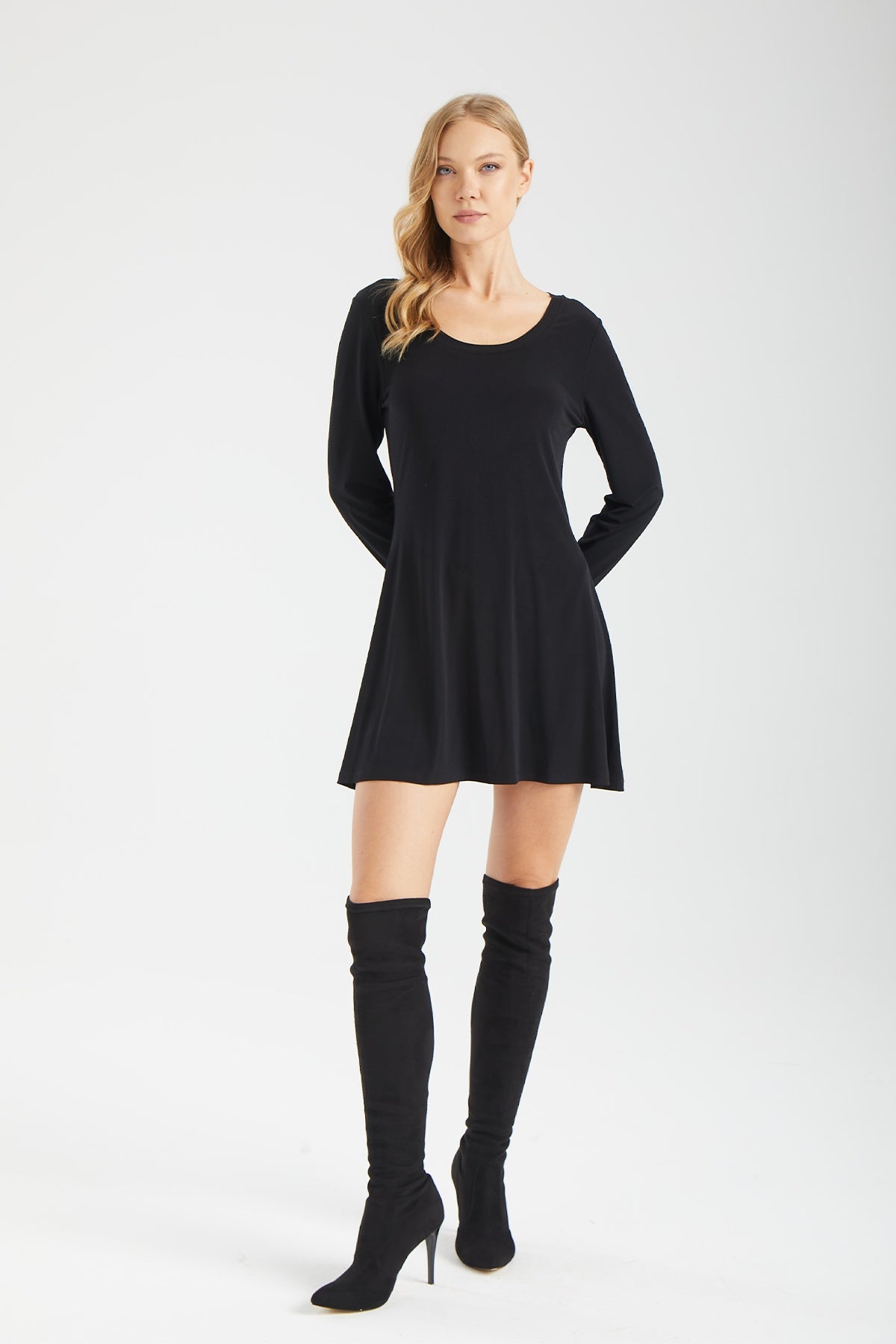 Kadın siyah elbise – IVY Akışkan Elbise | IMBUE [color:siyah]