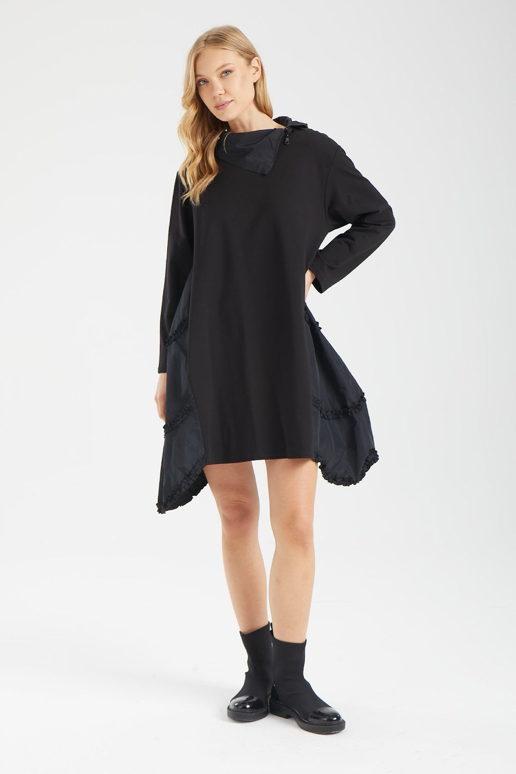 Kadın siyah elbise – ELARA Hibrit Tunik Elbise | IMBUE color:siyah