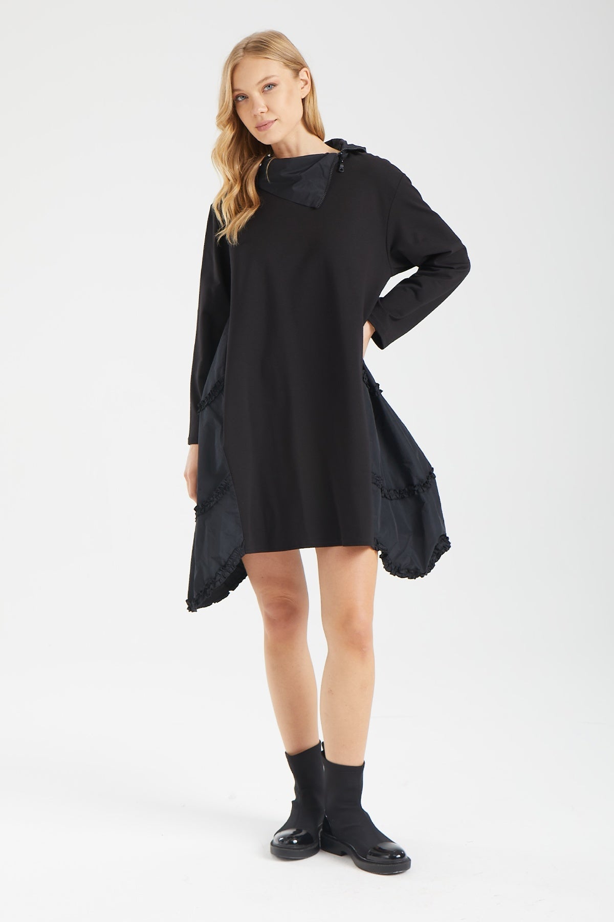 Kadın siyah elbise – ELARA Hibrit Tunik Elbise | IMBUE color:siyah