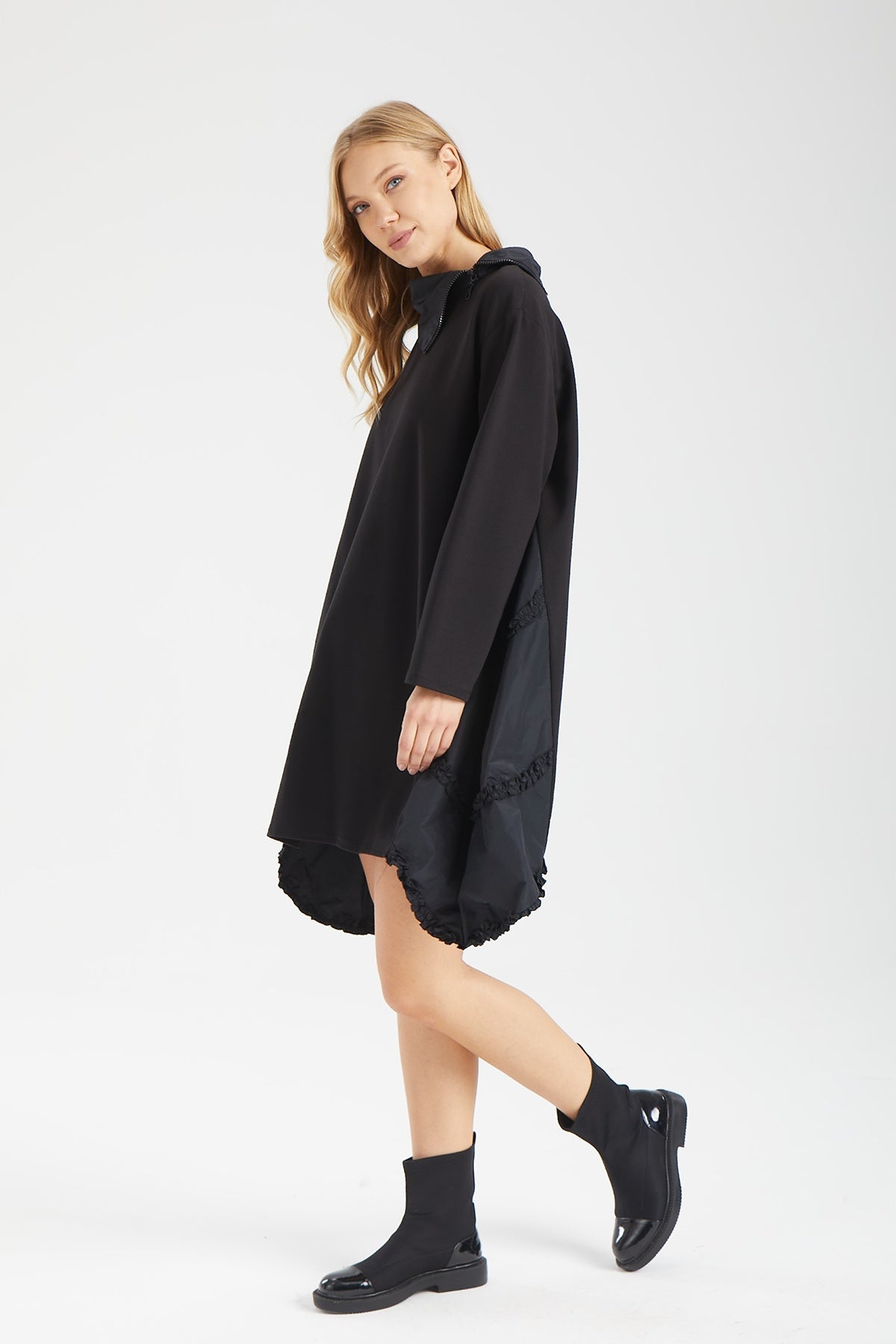 Kadın siyah elbise – ELARA Hibrit Tunik Elbise | IMBUE color:siyah