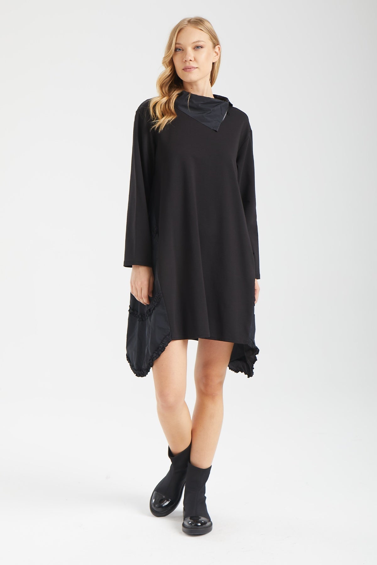 Kadın siyah elbise – ELARA Hibrit Tunik Elbise | IMBUE color:siyah