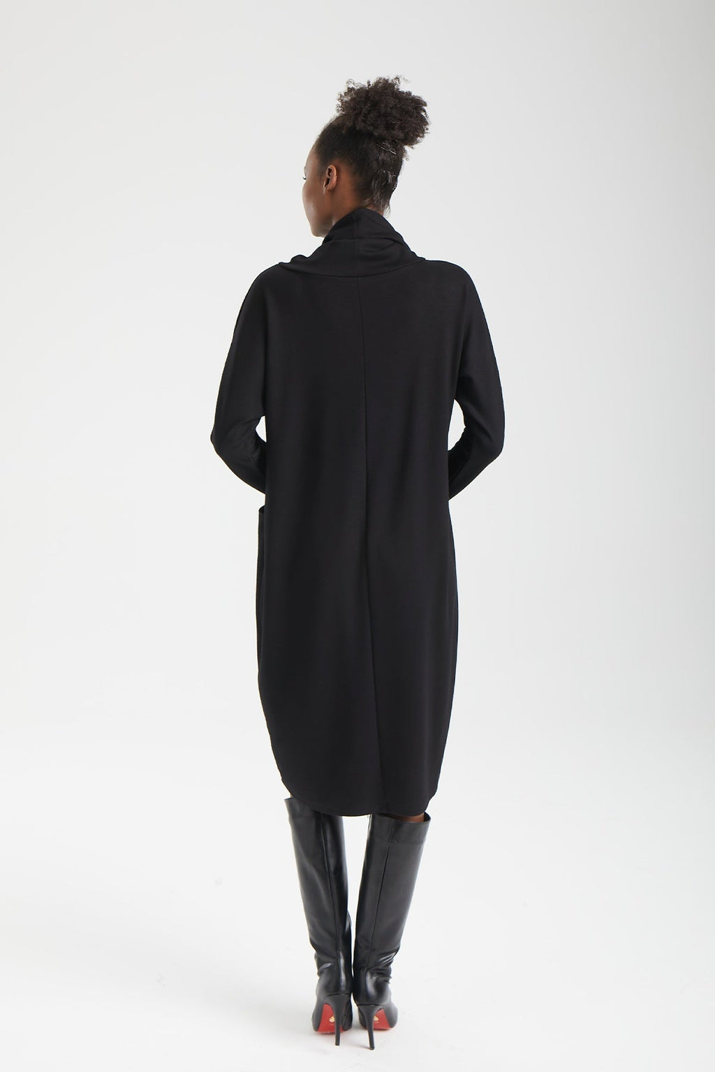 Kadın siyah elbise – NOA Kokon Elbise | IMBUE color:siyah