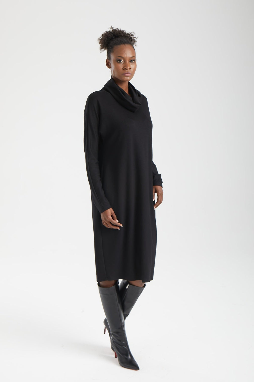 Kadın siyah elbise – NOA Kokon Elbise | IMBUE color:siyah