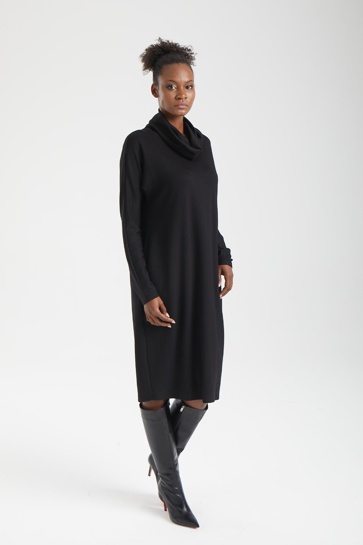Kadın siyah elbise – NOA Kokon Elbise | IMBUE color:siyah