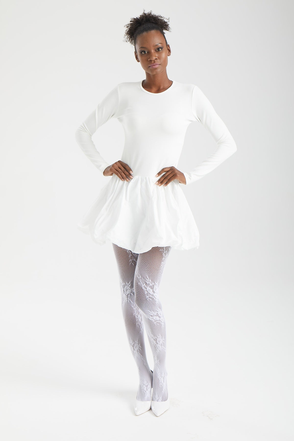 Kadın beyaz elbise – HEBE Yapısal Elbise | IMBUE [color:beyaz]