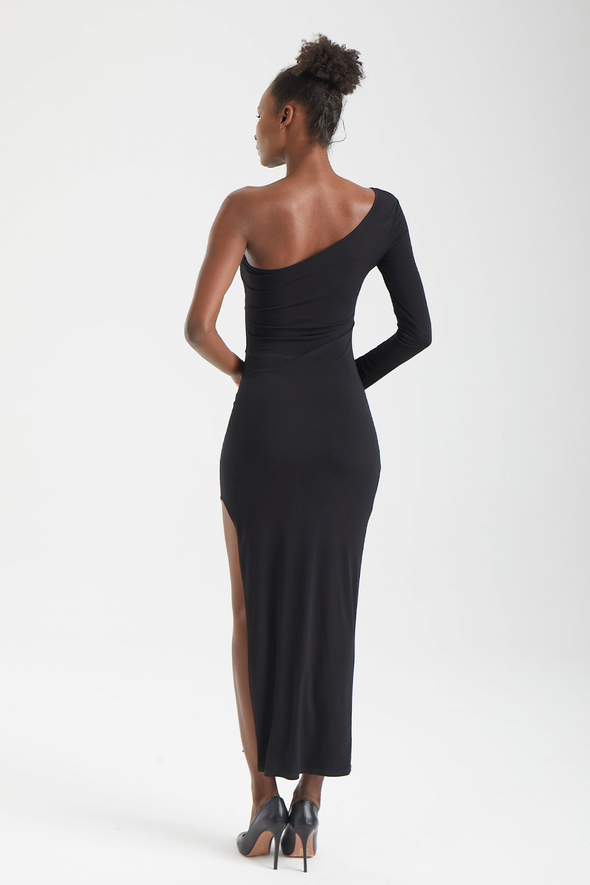 Kadın siyah elbise – VOID Kesik Detaylı Elbise | IMBUE [color:siyah]